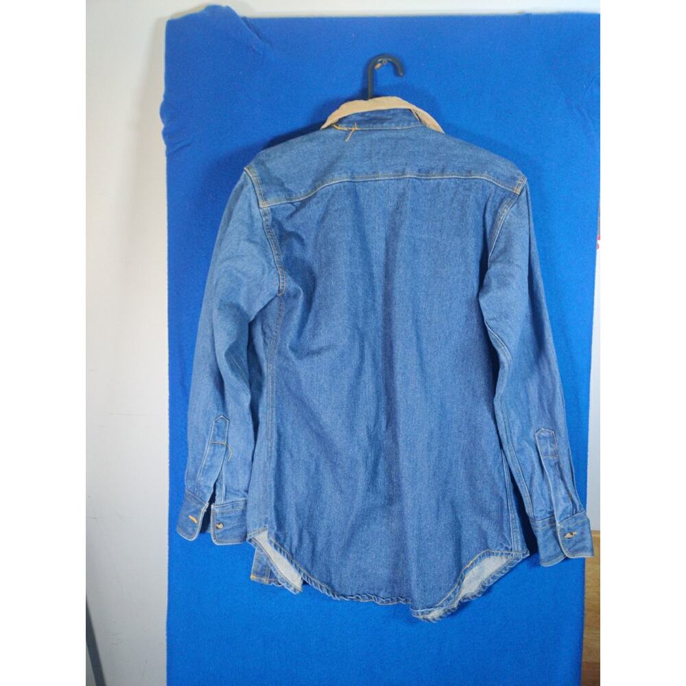 Vintage London Fog Denim Shirt Womens Small Outdoors Unlimited Studded Corduroy - Picture 11 of 14